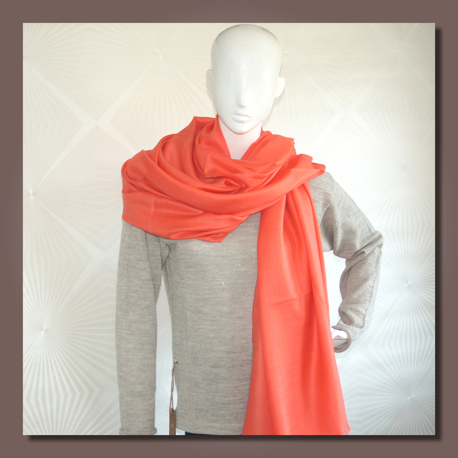 XL-Webstola/wooven stole ROYAL, Farbe/colour: lachs/salmon